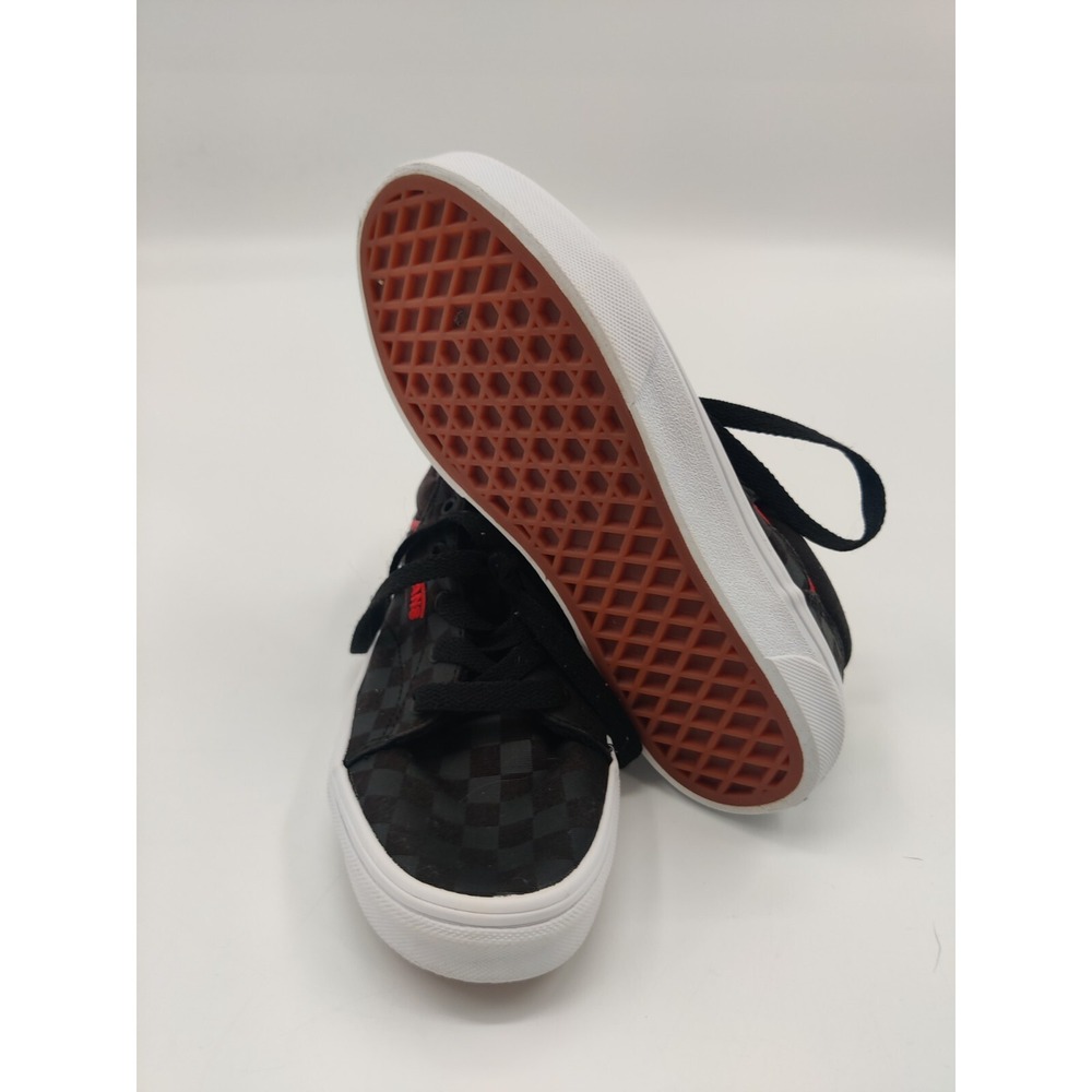 Vans Youth Checkerboard Skater Shoes Black‎ Red Lace Up Sneakers Size 2Y - Picture 5 of 7